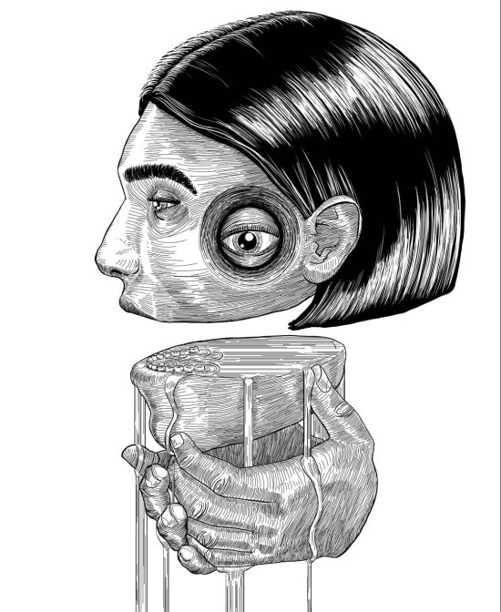 Os surreais e bizarros desenhos de Peter Striffolino Peter Striffolino instagram desenhos surreais bizarros terror sobrenatural preto e branco