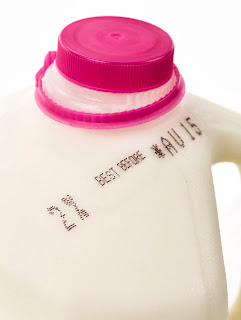 milk jug with "Best Before" date