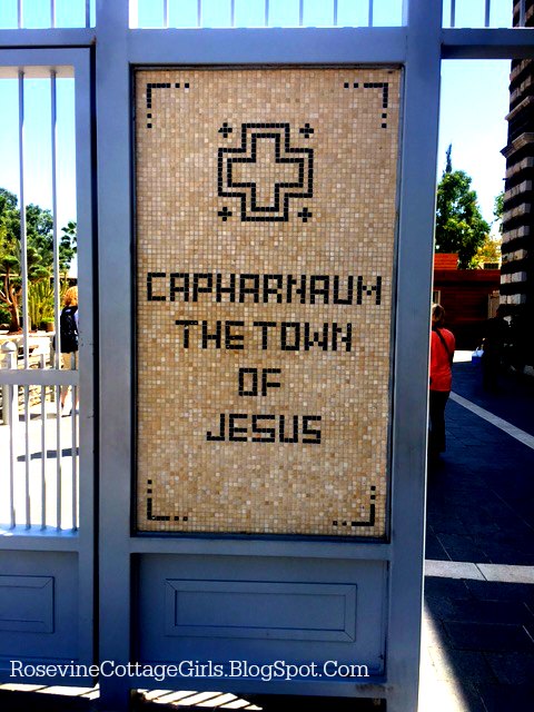 Capernaum Holy Land Tour sign saying Capharnaum the town of Jesus