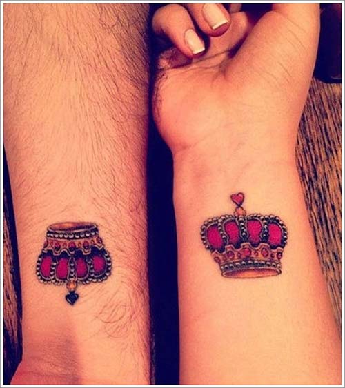 couple crown tattoo color renkli taç dövmesi sevgili couple crown tattoo color renkli taç dövmesi sevgili