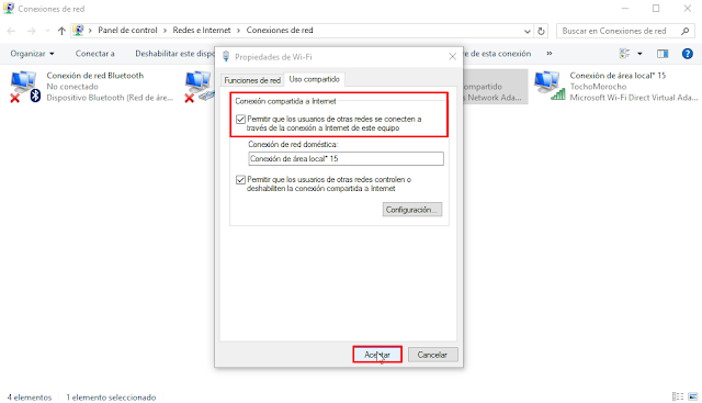 compartir tu wifi dese tu ordenador con Windows 10