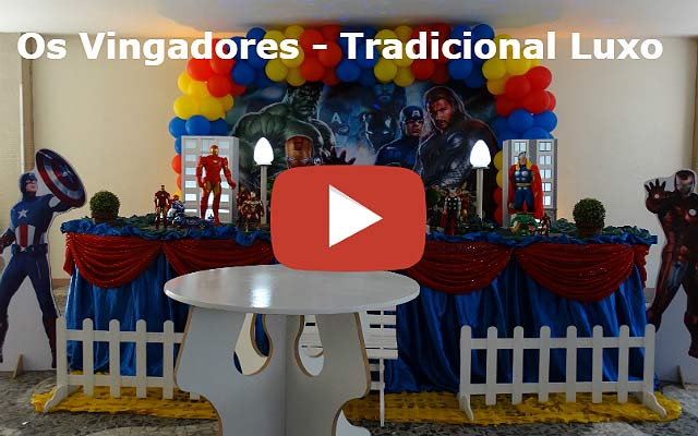 Vídeo decoração Os Vingadores tradicional luxo