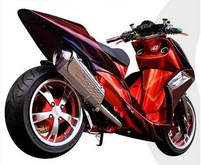 Modifikasi mio soul gt drag 125 ring 17 warna merah hitam putih velg 14