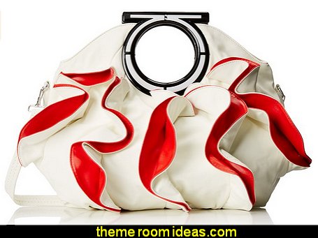 Ruffles Double Handle Statement Tote Purse Ruffles Double Handle Statement Tote Purse