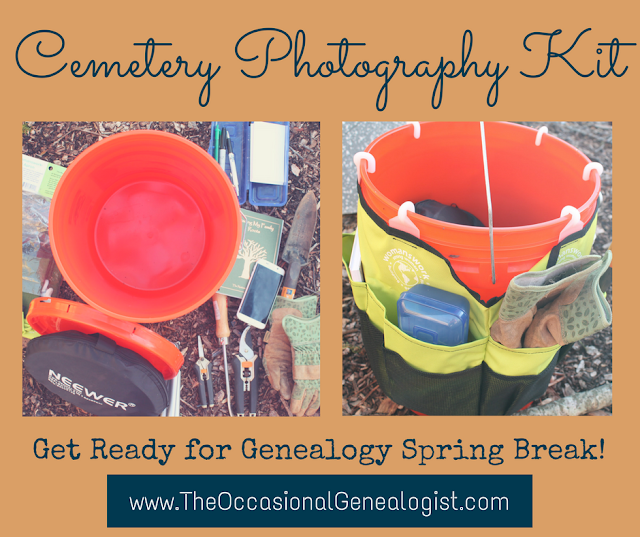 Get your cemetery photography kit together for genealogy spring break!