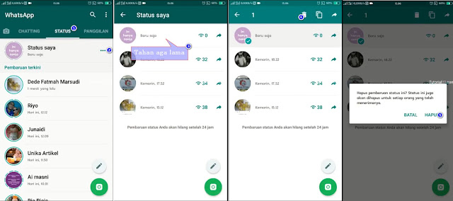 Cara menghapus status WhatsApp (WA) tanpa menunggu 24 Jam + video Cara menghapus status WhatsApp (WA) tanpa menunggu 24 Jam + video