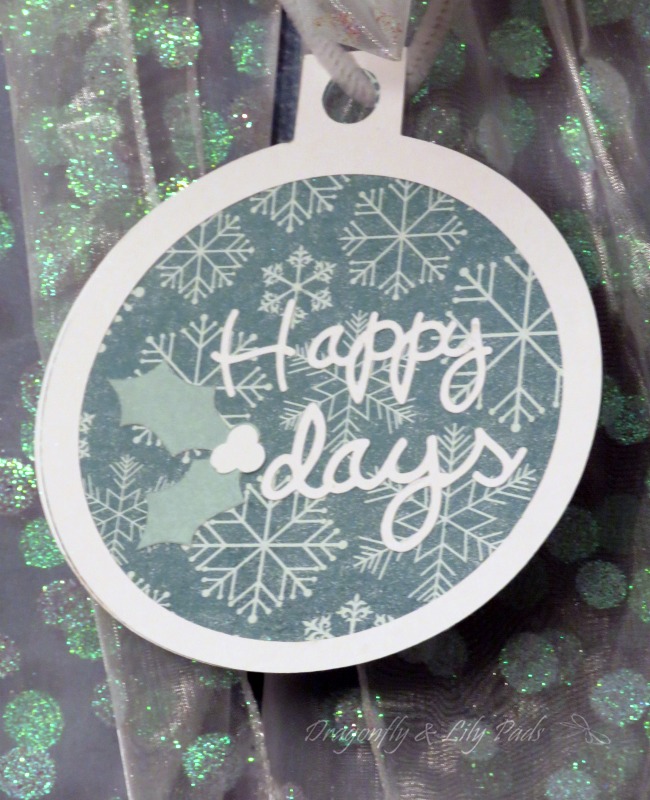 Close up of Happy Holidays Christmas Ornament Cut with Cricut