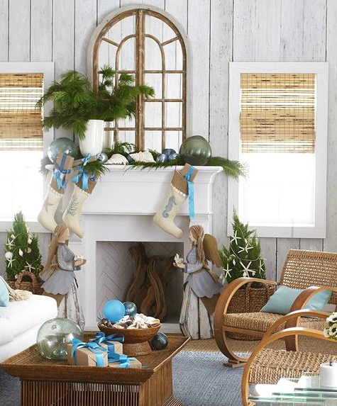 Coastal Christmas Mantel