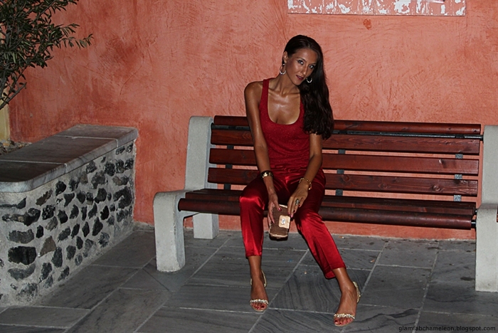 total red summer evening looks with red elegant pants