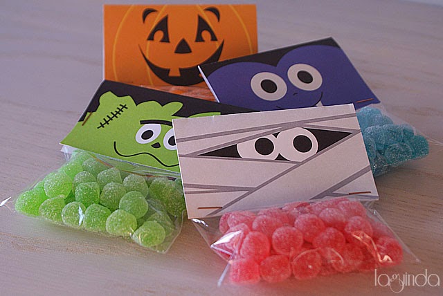 Decoración presentación bolsas caramelos halloween