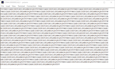 PCTerm Receiving Data at 3Mbaud - ASCII Displayed