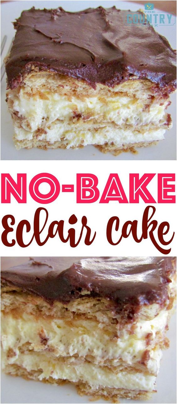 NO-BAKE ECLAIR CAKE #nobake #eclair #cake #cakerecipes #dessert #dessertrecipes #easydessertrecipes NO-BAKE ECLAIR CAKE #nobake #eclair #cake #cakerecipes #dessert #dessertrecipes #easydessertrecipes