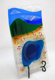 Yellowstone Inspired Fused Glass Serving Tray Yellowstone Inspired Fused Glass Serving Tray
