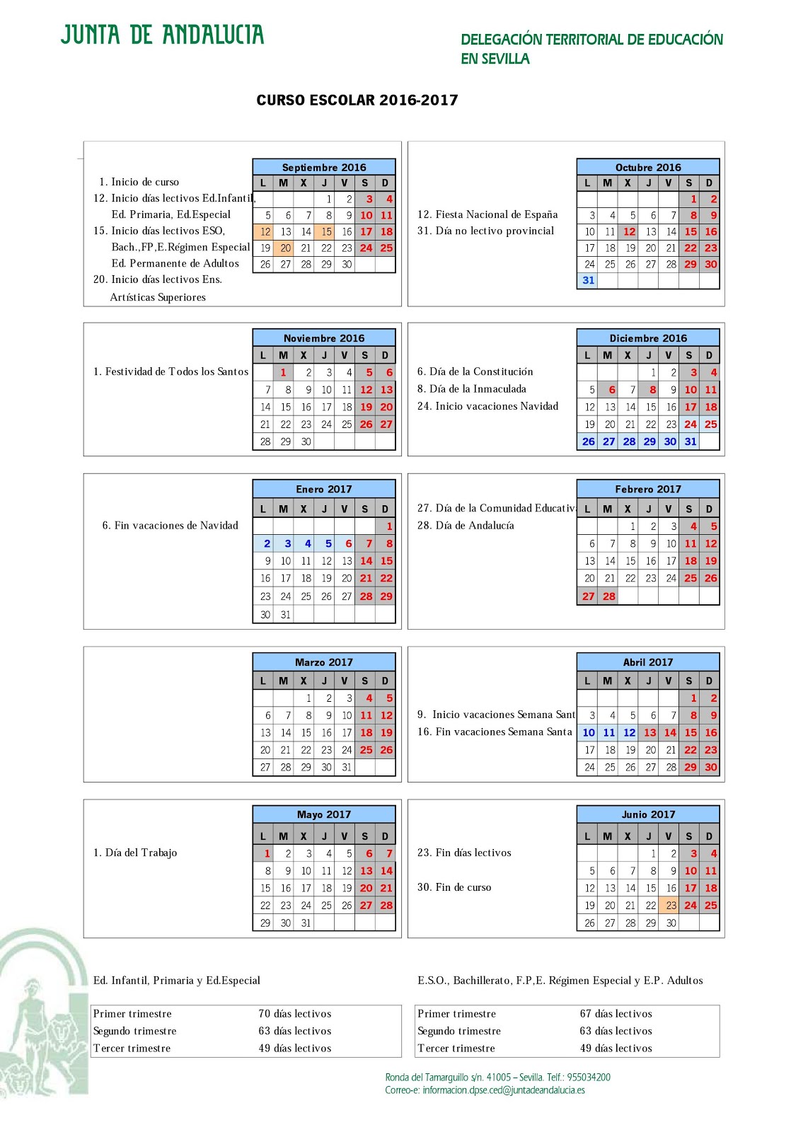 Calendario escolar