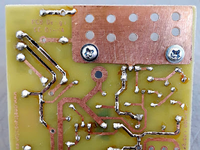Bottom side of PCB with holes for air flow