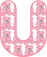 Abecedario con Osito de Peluche Rosado. Alphabet with Pink Bear.