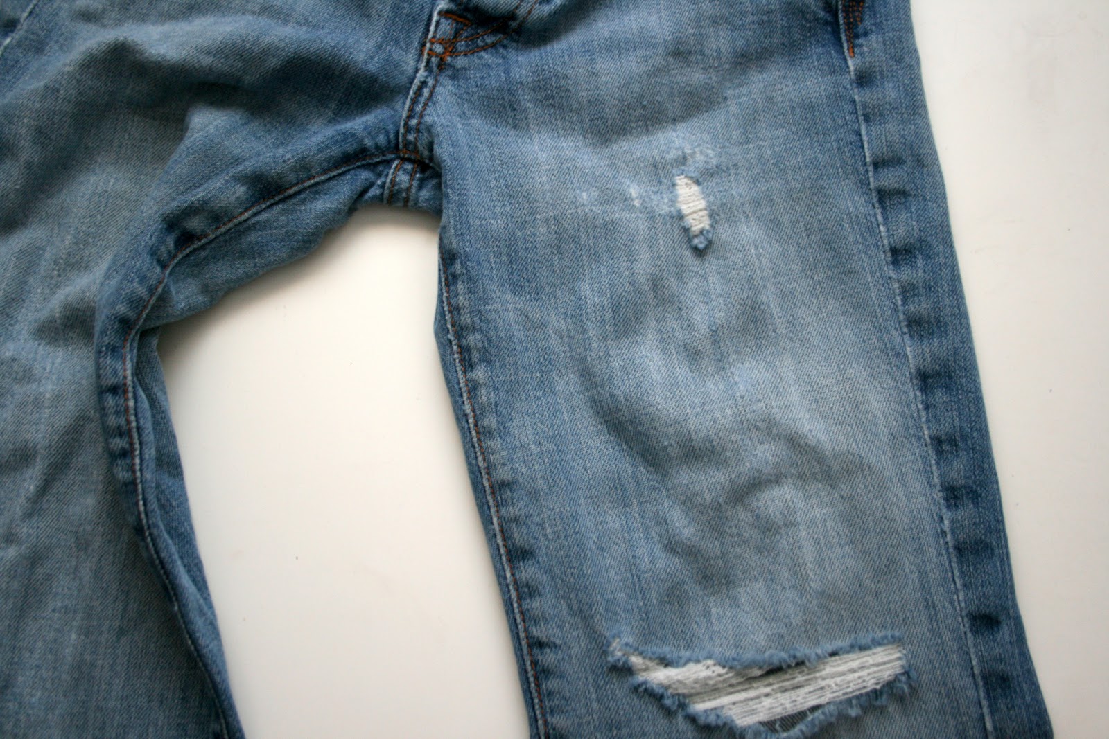 Tutorial update: How to mend jeans when the holes are in the knees ...