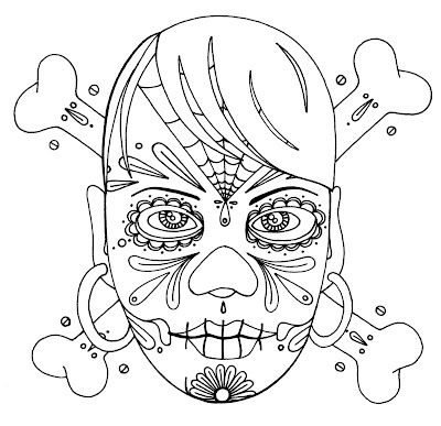 Yucca Flats, N.M.: Wenchkin's coloring pages - girly skull and crossbones