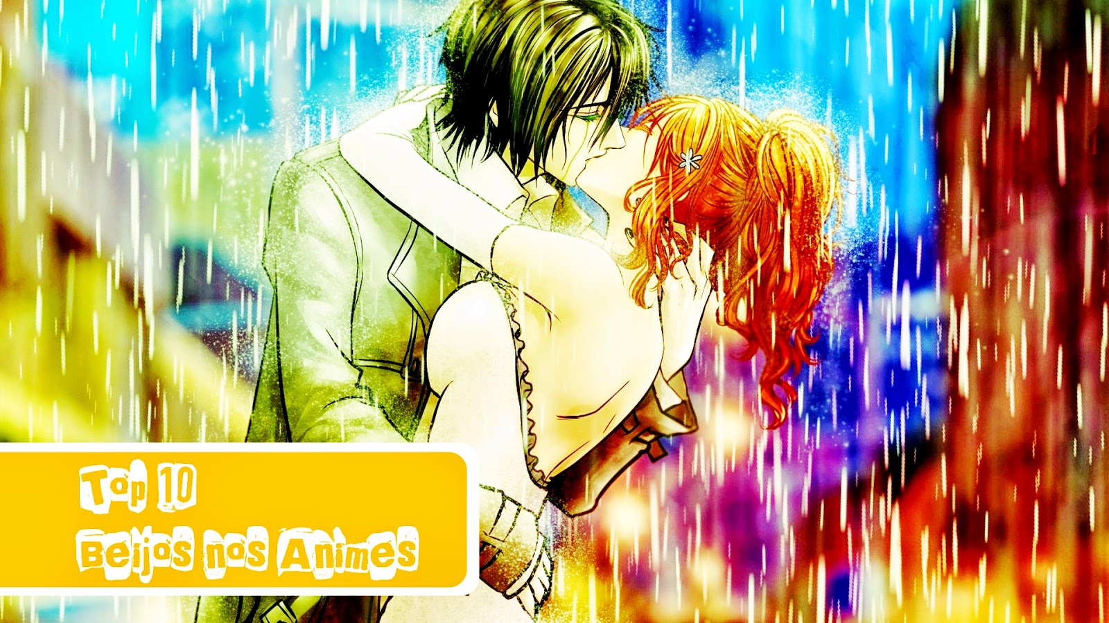 Casal beijo de anime papel de parede HD