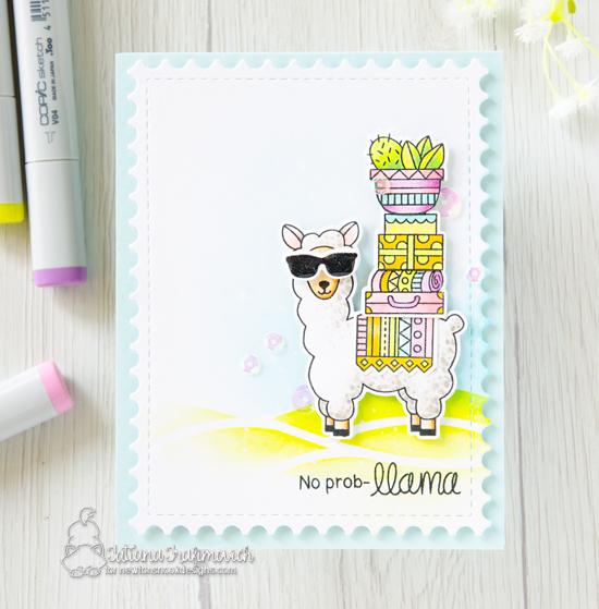 No Prob-llama Card by Tatiana Trafimovich | Loveable Llamas Stamp Set by Newton's Nook Designs #newtonsnook #handmade