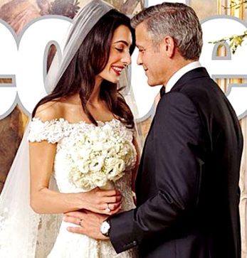 George Clooney y Amal Ramzi Foto del matrimonio de George Clooney y Amal Ramzi