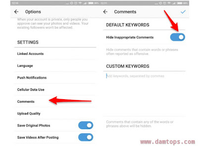 how to hide comments on instagram
