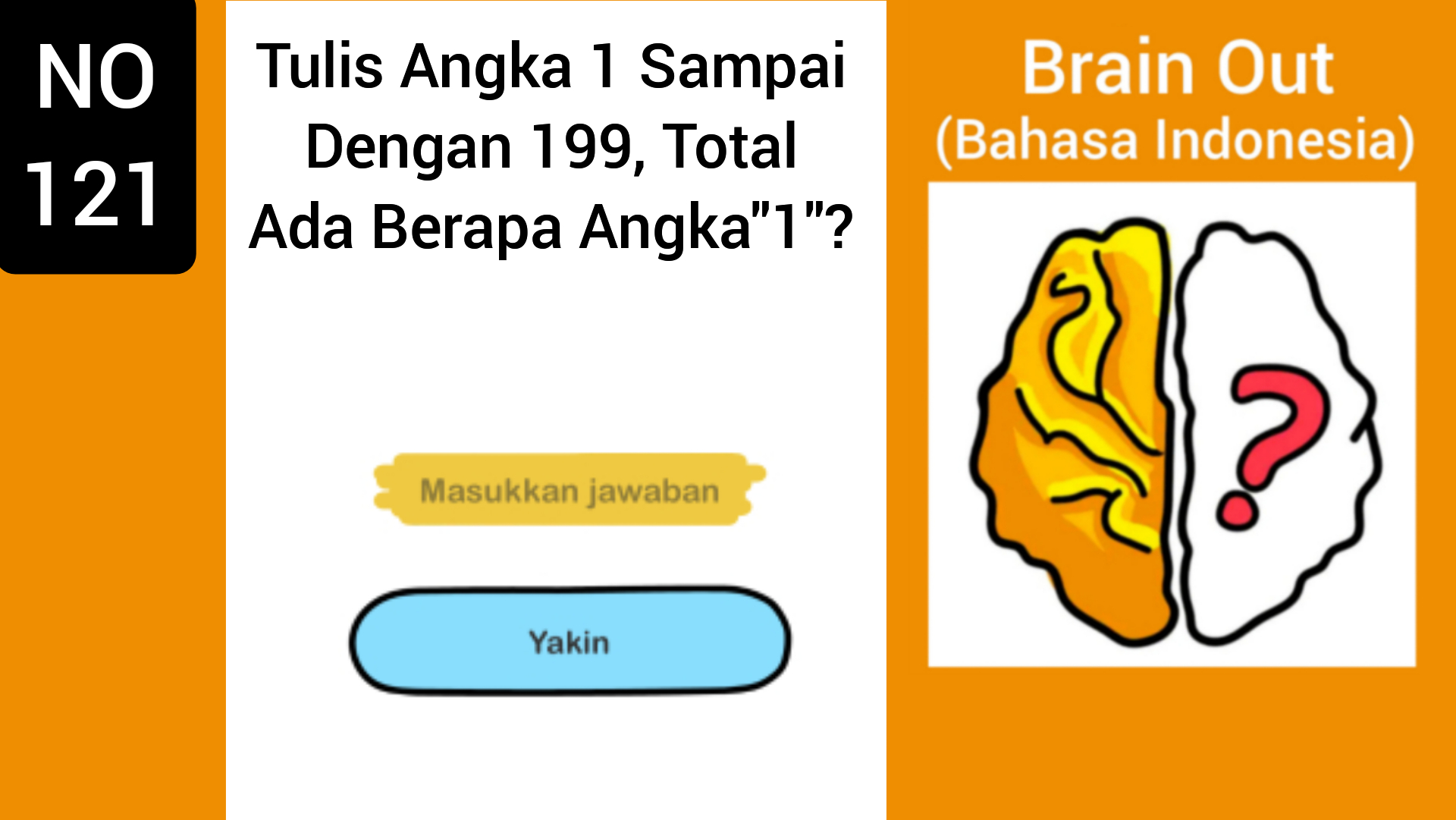 Brain Out Tulis Angka 1 Sampai Dengan 199 Total Ada Berapa