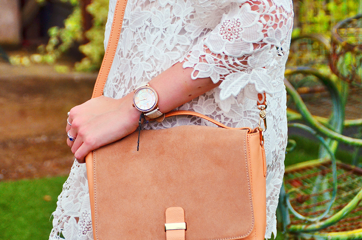 Boden Pink Peach Suede Leather Bag Boden Pink Peach Suede Leather Bag