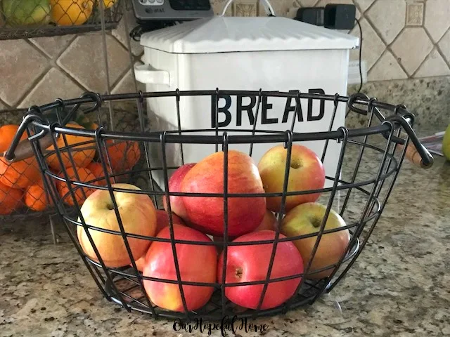 apples fresh produce wire basket kitchen pantry storage