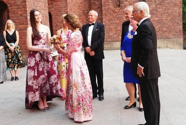 Queen Silvia wore a floral print maxi dress