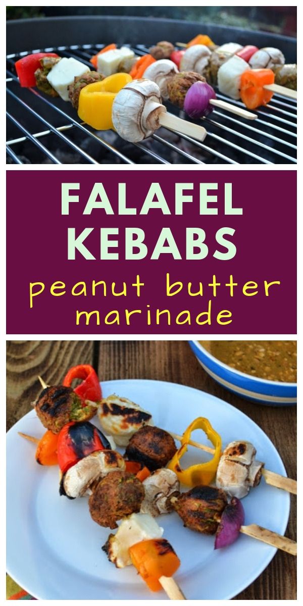 Falafel & Halloumi Kebabs with Spiced Peanut Butter Marinade Tinned