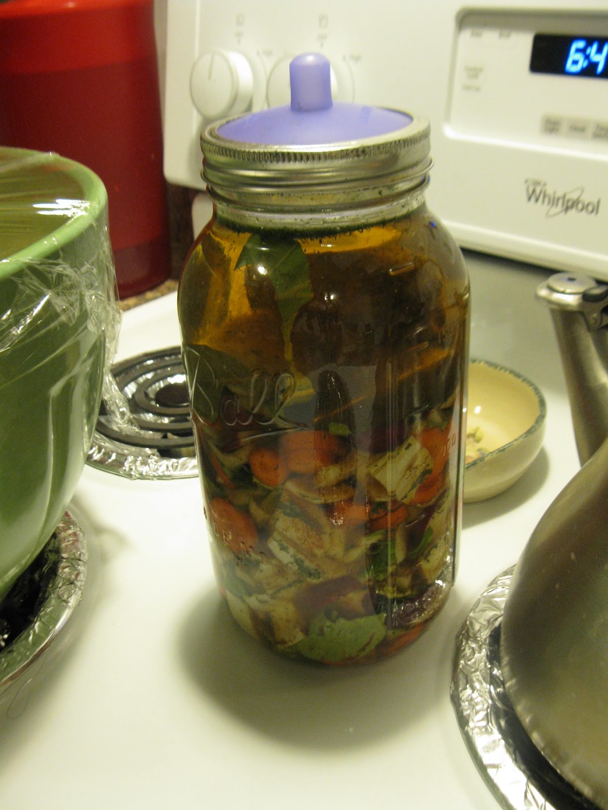Simply Homemaking Fermenting with Mason Top Pickle Pipes...