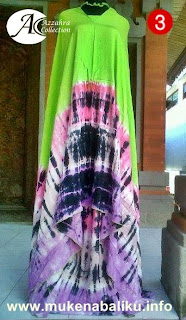 Mukena Pelangi bercak Tiedye Hijau Mukena Pelagi hijau daun