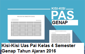 Kisi-Kisi Uas Pai Kelas 4 Semester Genap Tahun Ajaran 2016 Kisi-Kisi Uas Pai Kelas 4