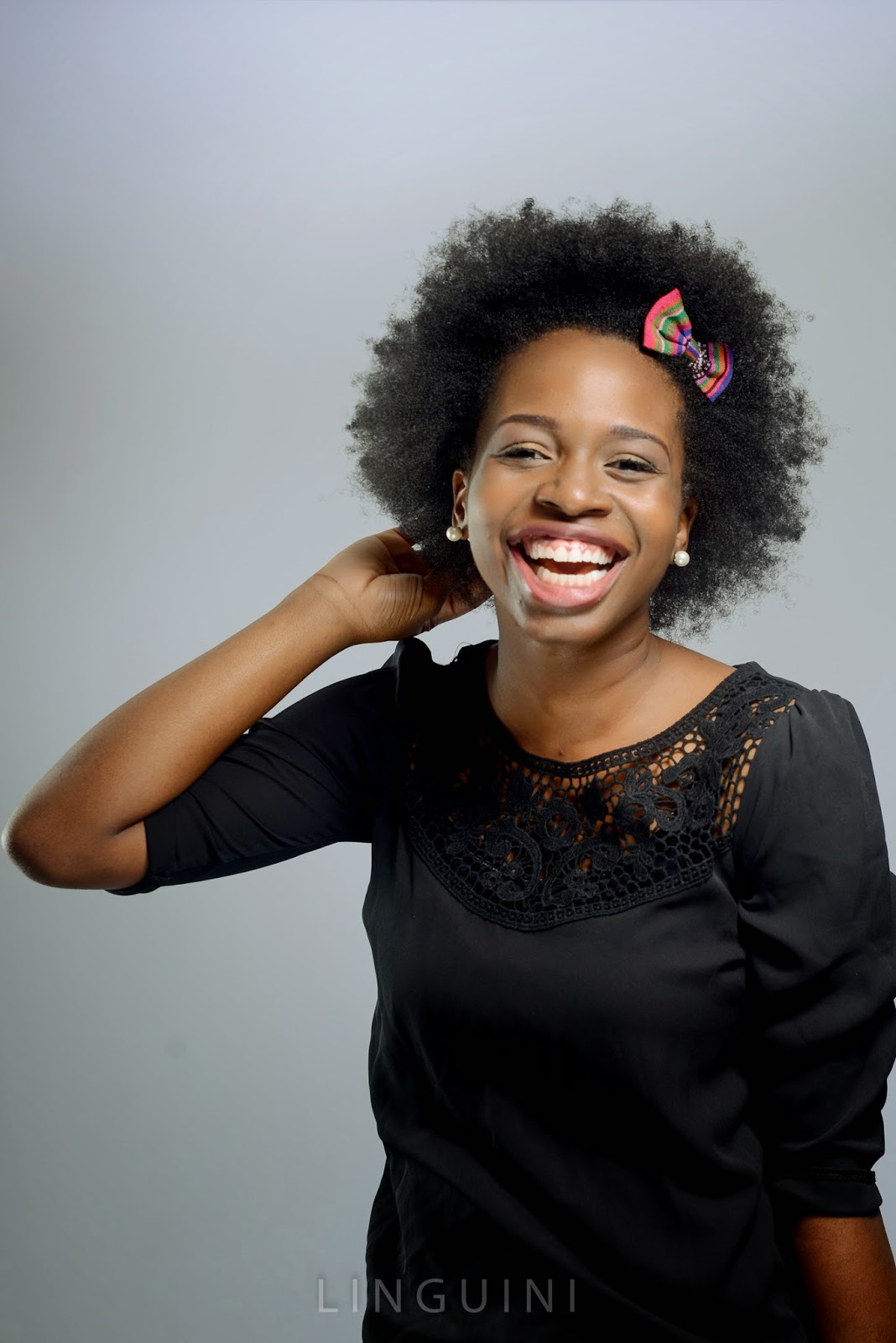 Beautiful Afro on a Happy Black Girl
