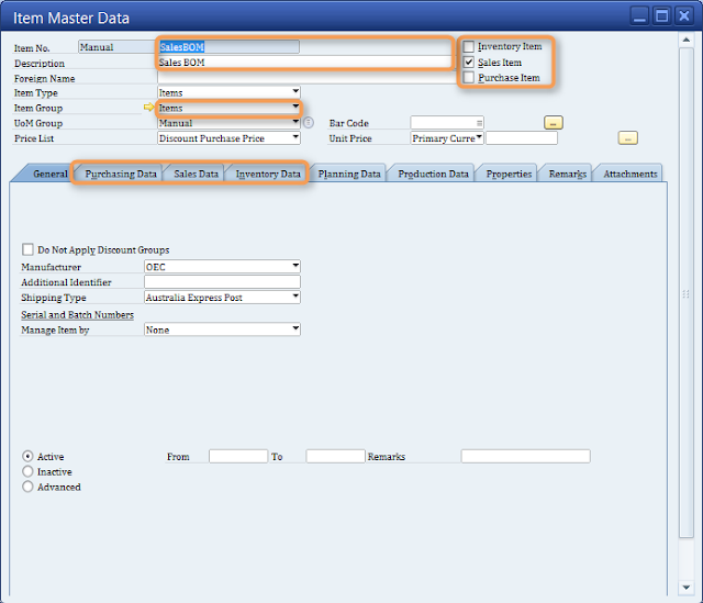 BOM (Bill Of Material) SAP Business One SAP business one