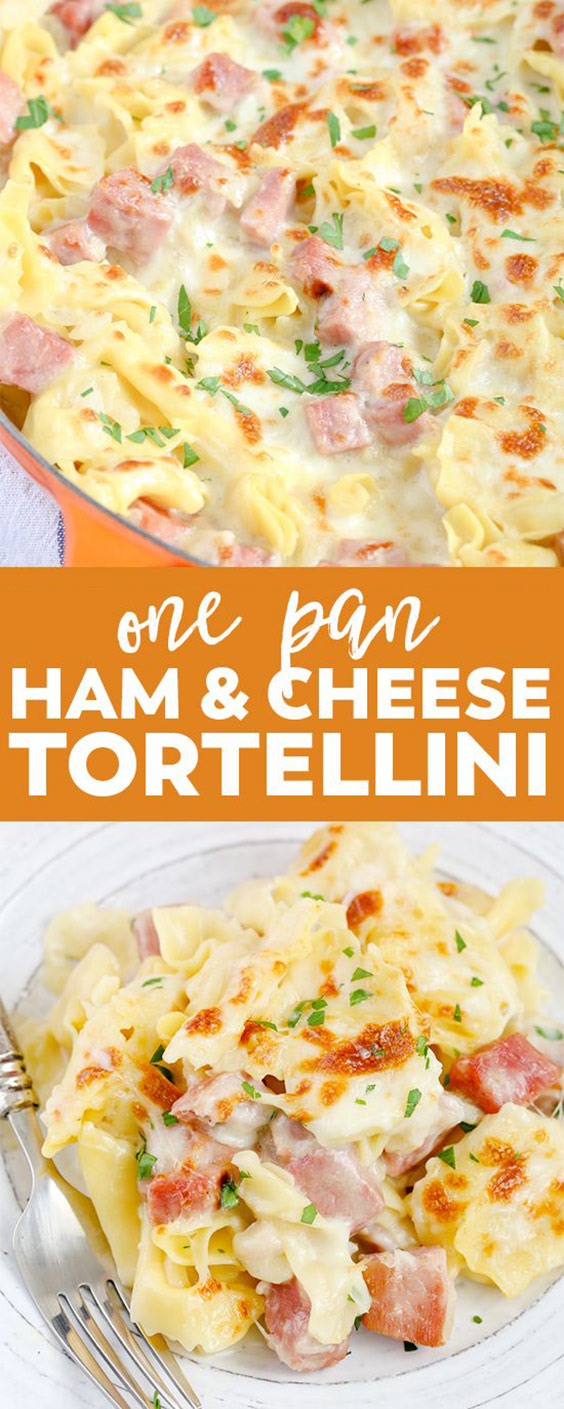 One Pan Ham and Cheese Tortellini One Pan Ham and Cheese Tortellini