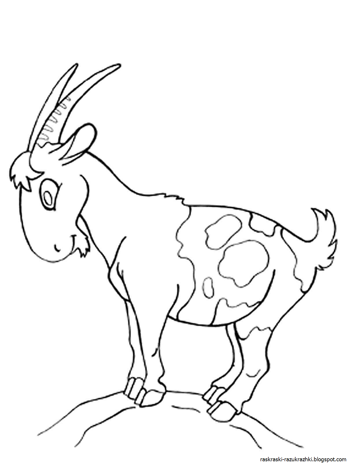 Картинка козел раскраска для детей