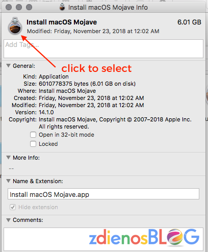 click icon - Membuat Installer USB Mac OS 10.14 Mojave