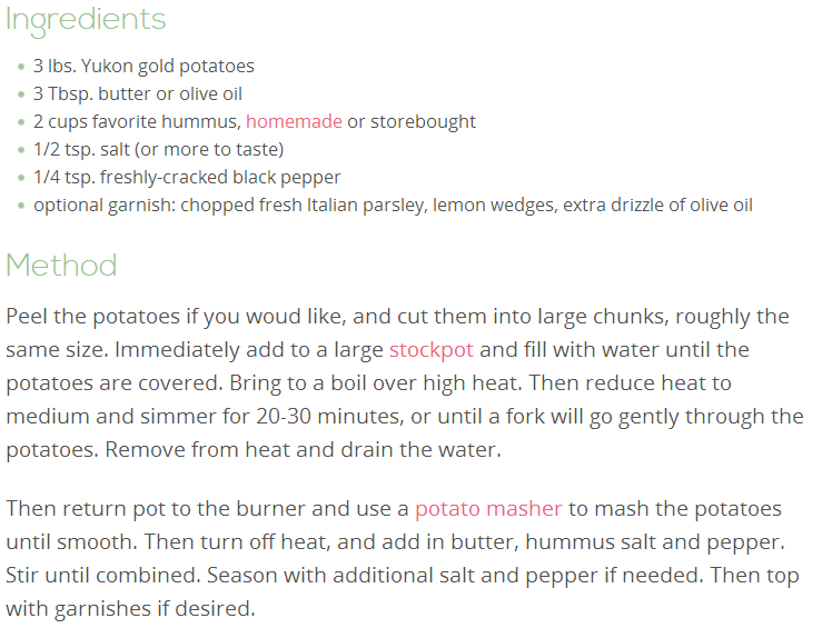 Delicious recipes Hummus Mashed Potatoes