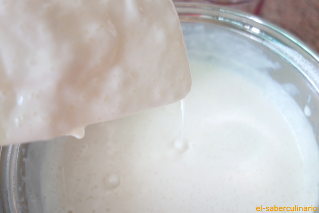 Textura de la crema de tapioca o tapioca pudding