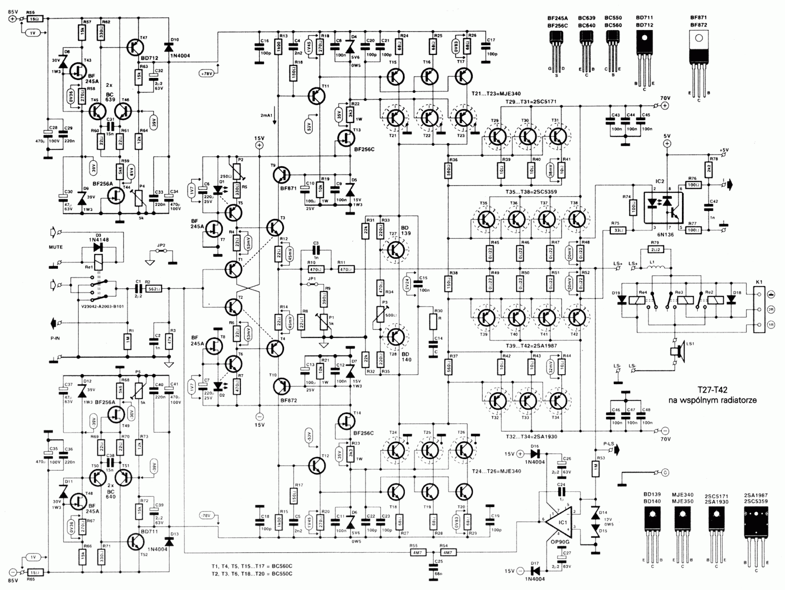20.000 Watt Audio Amplifier, Scheme collections circuit schematic with