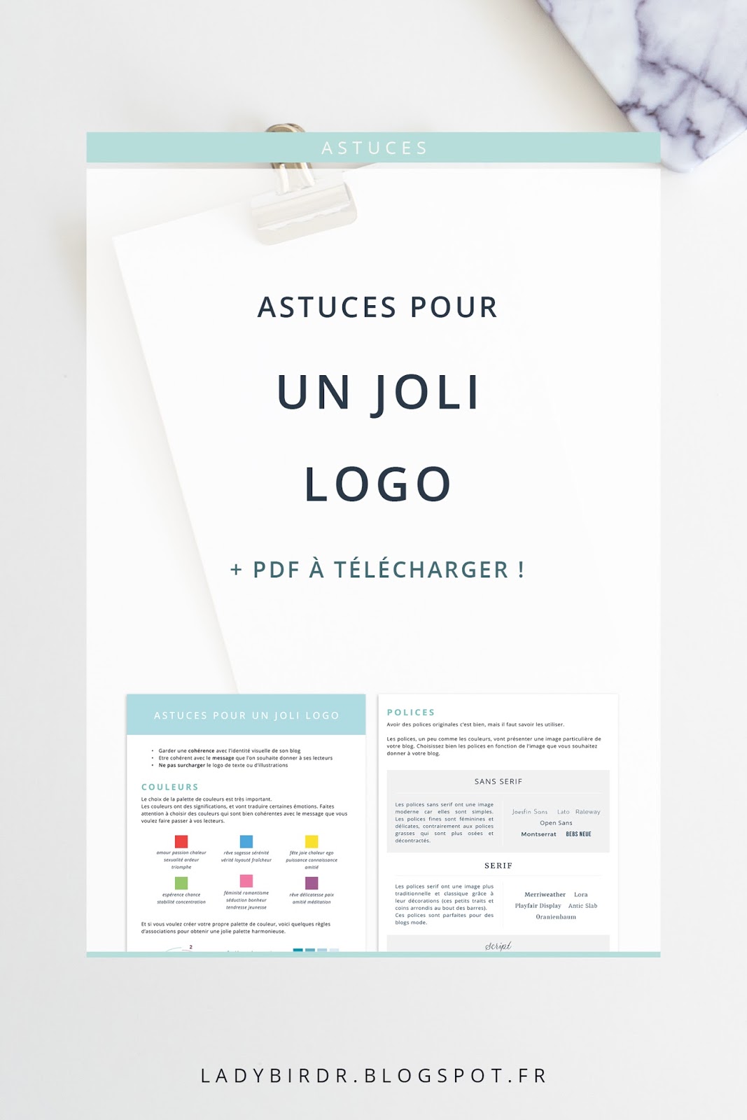 Astuces pour un joli logo + PDF à télécharger . Lady Bird Red || http://ladybirdr.blogspot.fr/ Astuces pour un joli logo + PDF à télécharger