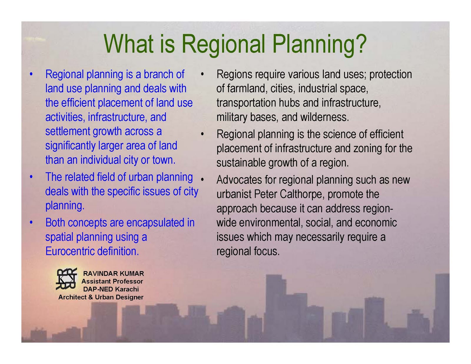 urban and regional planning thesis