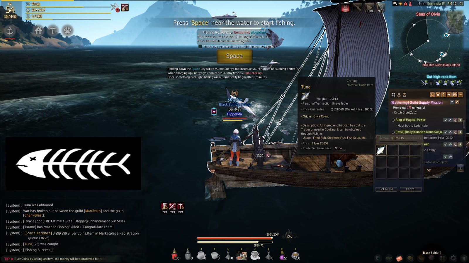 Nu Wave Fishing BDO Hot Spot Post 11 Tuna, Seas of Olvia