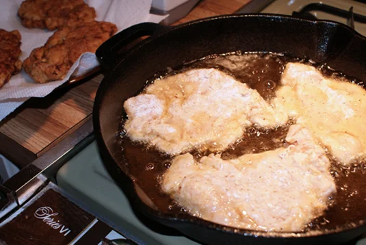 Chicken Fried Chicken fried in a cast iron skillet