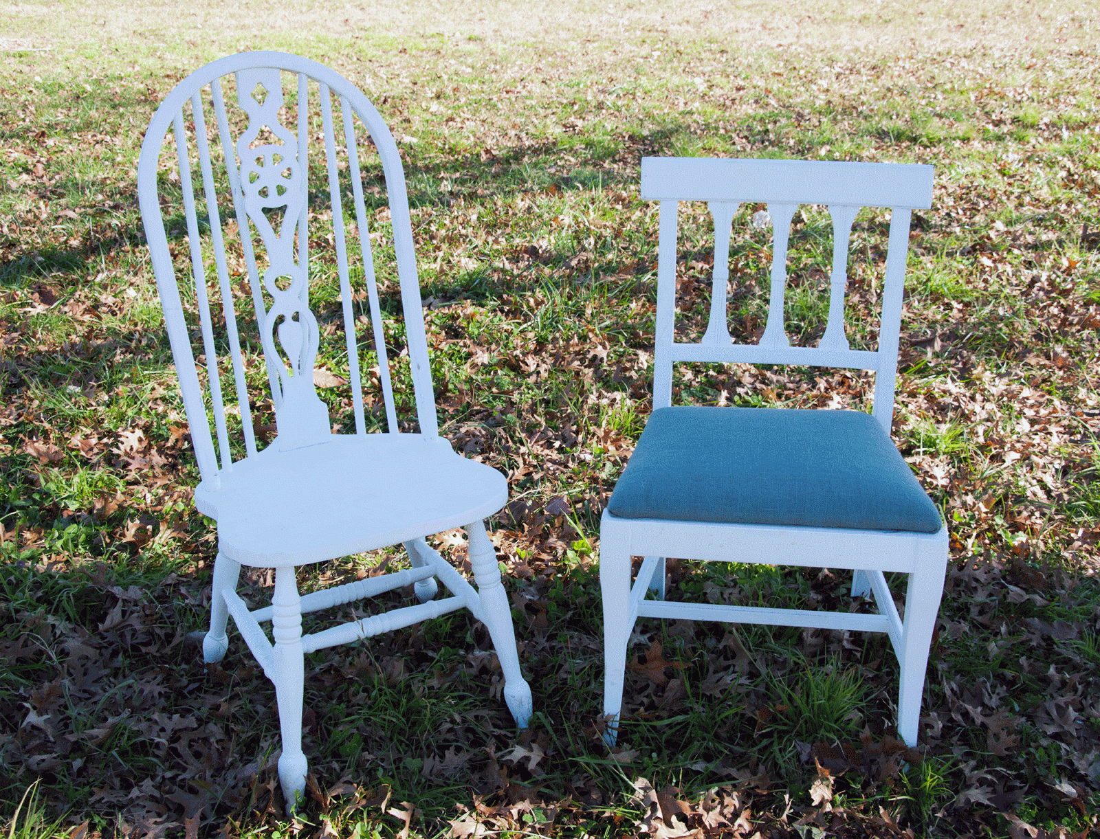 Mismatched vintage dining chairs