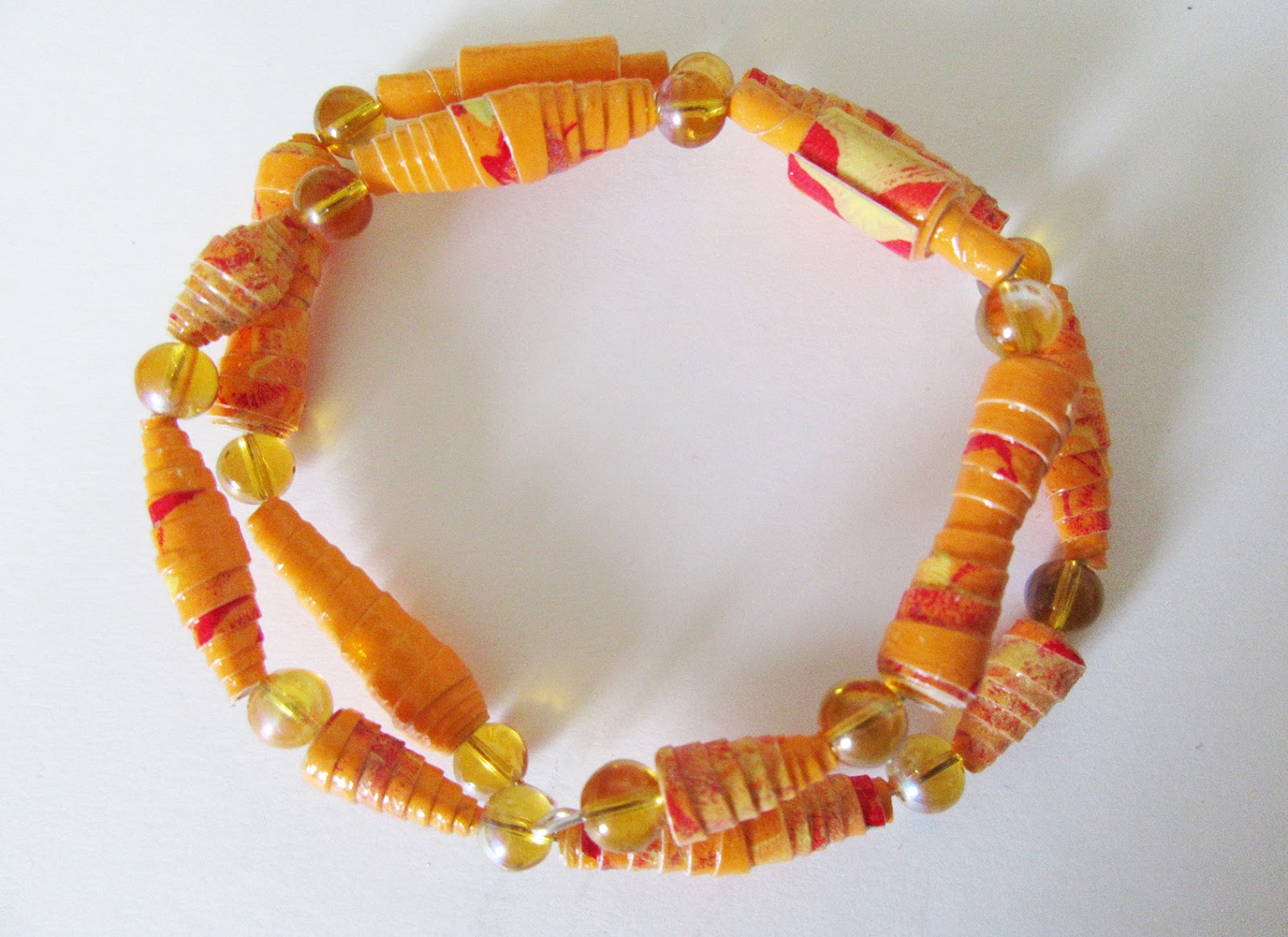 Printing with Gelli Arts® Wearable Art Paper Beads made from Gelli