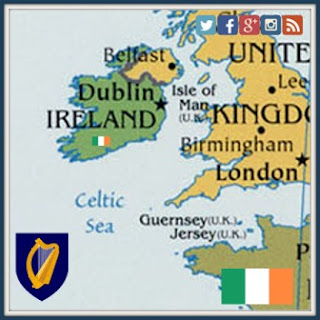 Irish flag with the map of Irland