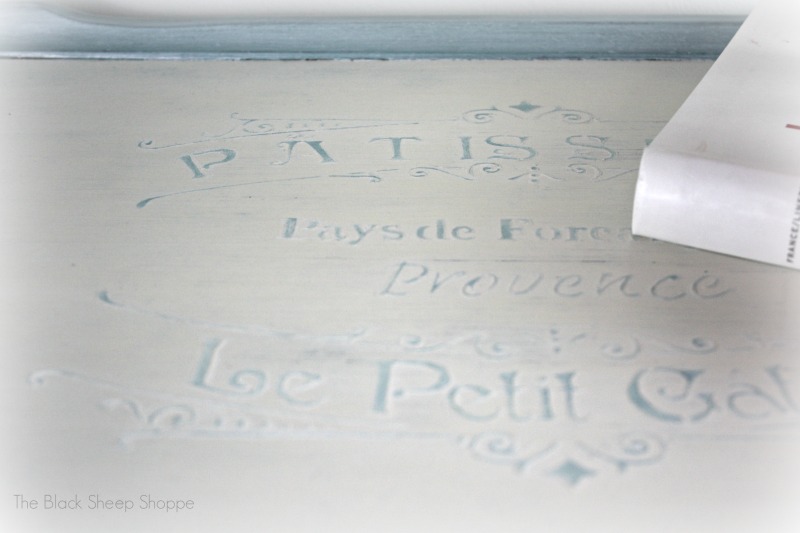 Stencil on table top. Stencil on table top.